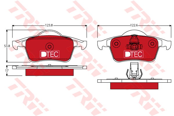 Kit de plaquettes de frein, frein à disque DTEC COTEC