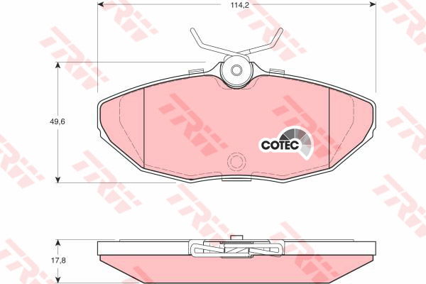 Kit de plaquettes de frein, frein à disque COTEC