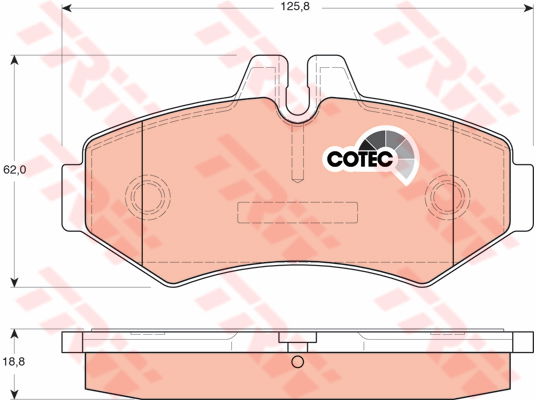 Kit de plaquettes de frein, frein à disque COTEC