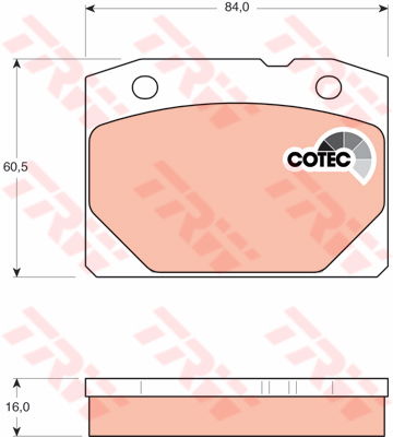 Kit de plaquettes de frein, frein à disque COTEC