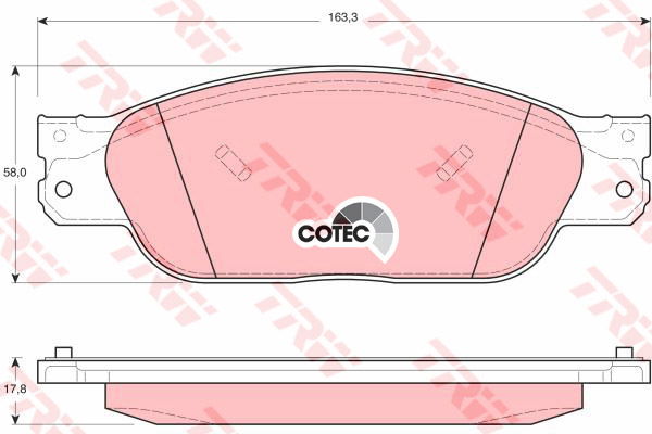 Kit de plaquettes de frein, frein à disque COTEC