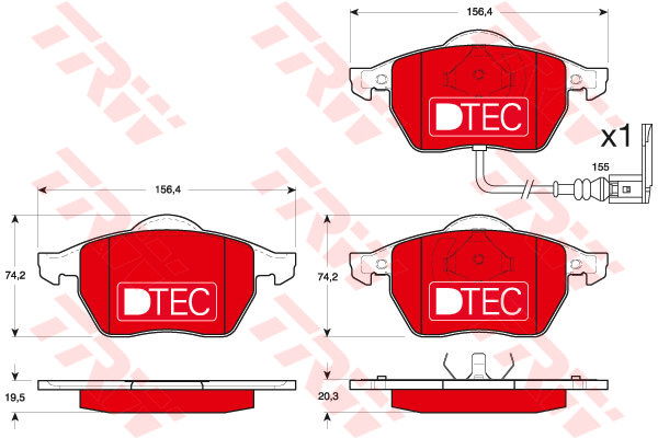 Kit de plaquettes de frein, frein à disque DTEC COTEC