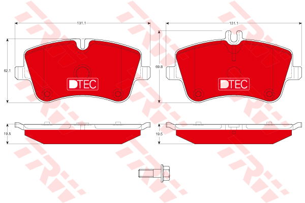 Kit de plaquettes de frein, frein à disque DTEC COTEC