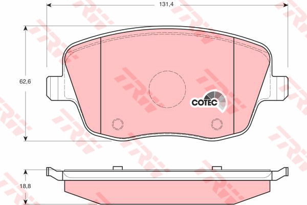 Kit de plaquettes de frein, frein à disque COTEC