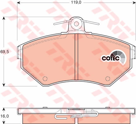 Kit de plaquettes de frein, frein à disque COTEC