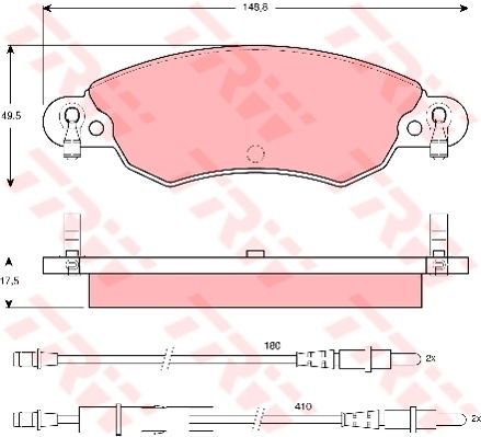 Kit de plaquettes de frein, frein à disque