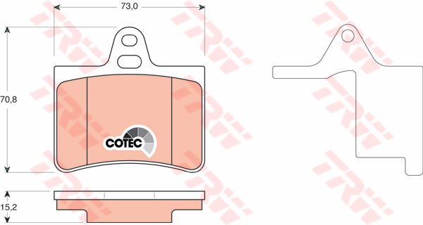 Kit de plaquettes de frein, frein à disque COTEC