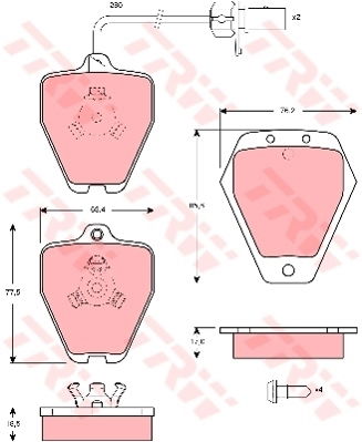 Kit de plaquettes de frein, frein à disque