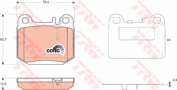 Kit de plaquettes de frein, frein à disque COTEC