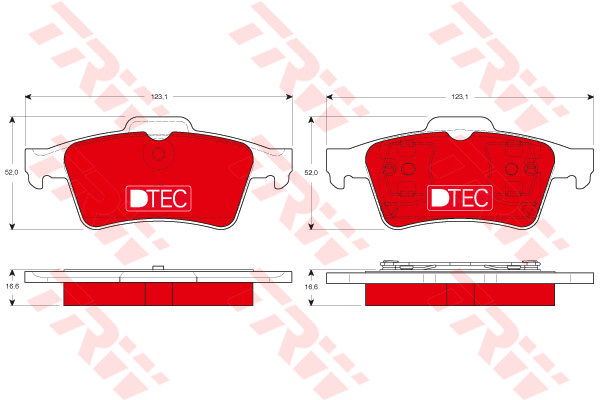 Kit de plaquettes de frein, frein à disque DTEC COTEC