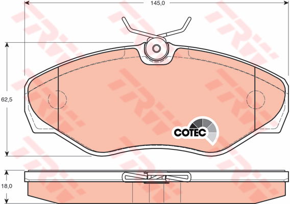 Kit de plaquettes de frein, frein à disque COTEC