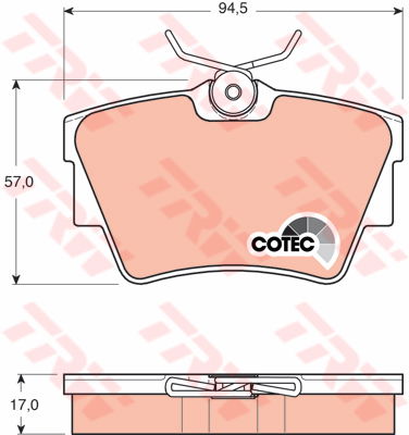 Kit de plaquettes de frein, frein à disque COTEC