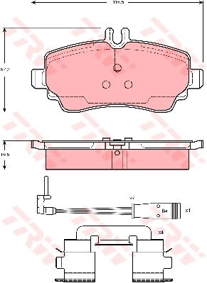 Kit de plaquettes de frein, frein à disque