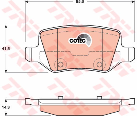 Kit de plaquettes de frein, frein à disque COTEC