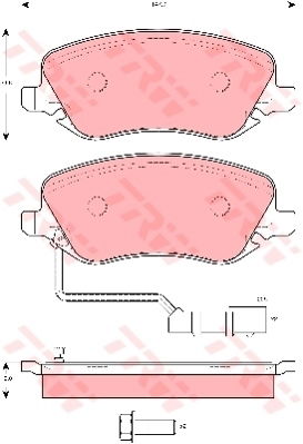 Kit de plaquettes de frein, frein à disque