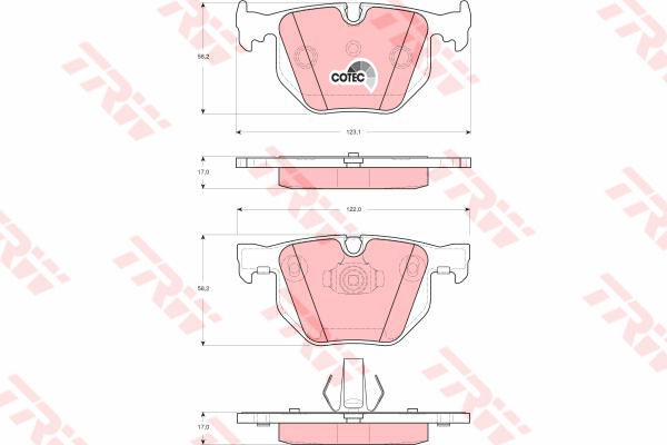 Kit de plaquettes de frein, frein à disque COTEC