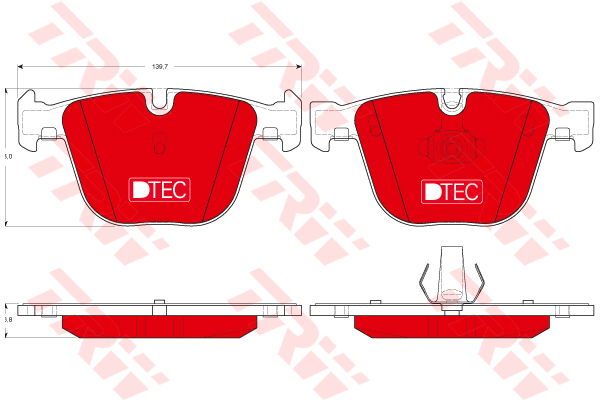 Kit de plaquettes de frein, frein à disque DTEC COTEC