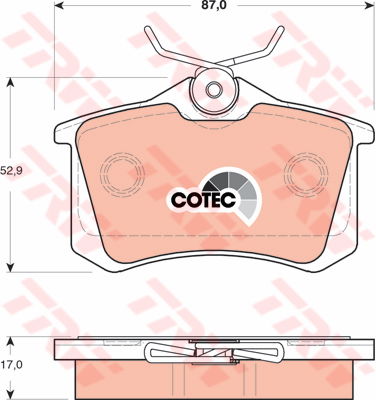 Kit de plaquettes de frein, frein à disque COTEC