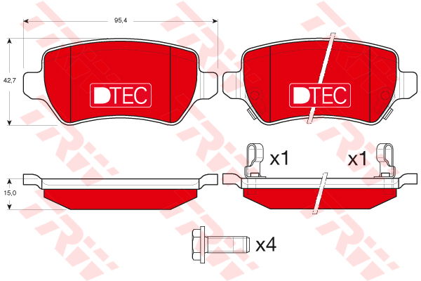 Kit de plaquettes de frein, frein à disque DTEC COTEC