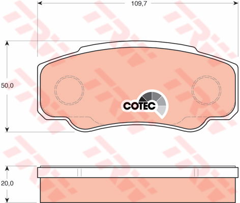 Kit de plaquettes de frein, frein à disque COTEC