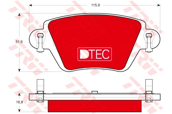 Kit de plaquettes de frein, frein à disque DTEC COTEC