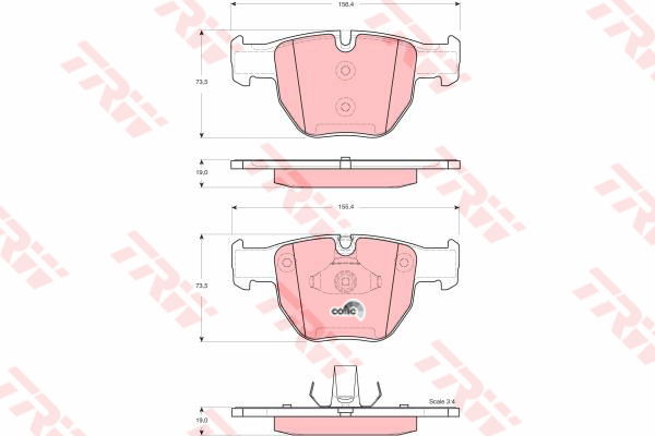 Kit de plaquettes de frein, frein à disque COTEC