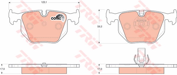 Kit de plaquettes de frein, frein à disque COTEC