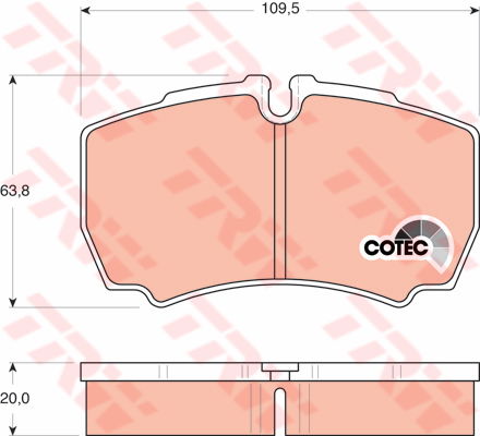 Kit de plaquettes de frein, frein à disque COTEC