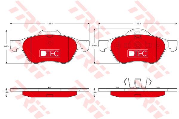 Kit de plaquettes de frein, frein à disque DTEC COTEC