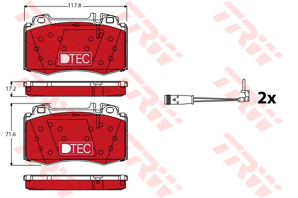 Kit de plaquettes de frein, frein à disque DTEC COTEC