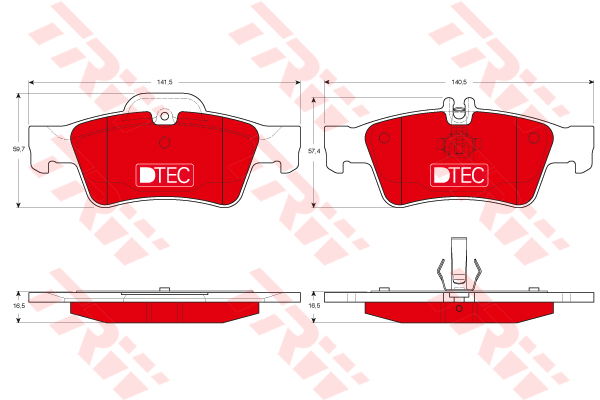 Kit de plaquettes de frein, frein à disque DTEC COTEC