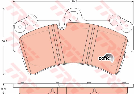 Kit de plaquettes de frein, frein à disque COTEC