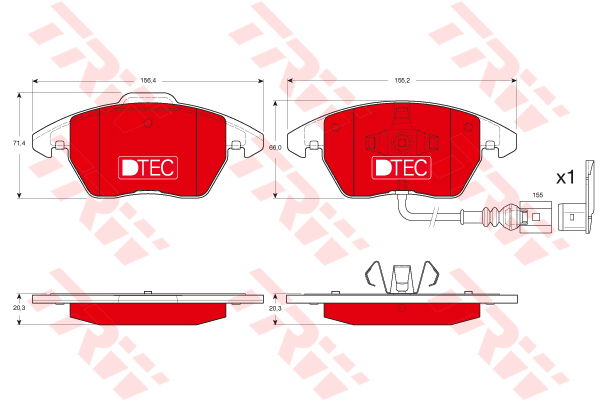 Kit de plaquettes de frein, frein à disque DTEC COTEC