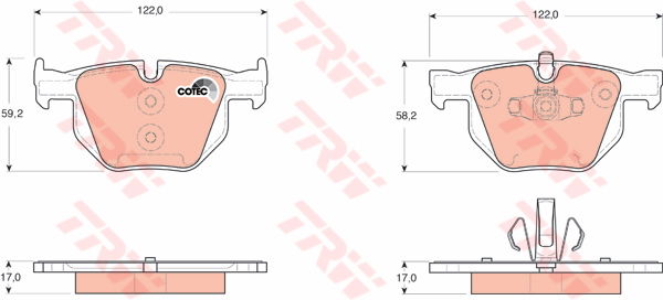 Kit de plaquettes de frein, frein à disque COTEC