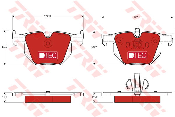 Kit de plaquettes de frein, frein à disque DTEC COTEC