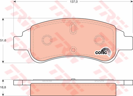 Kit de plaquettes de frein, frein à disque COTEC