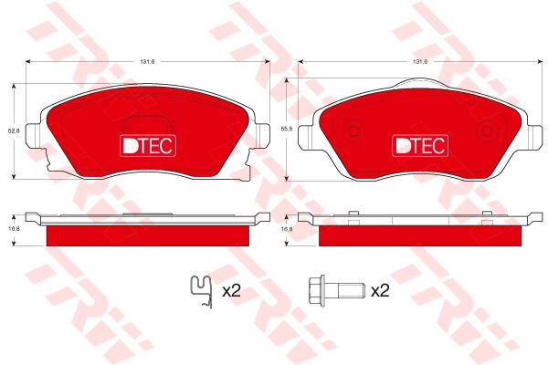 Kit de plaquettes de frein, frein à disque DTEC COTEC