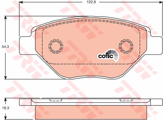 Kit de plaquettes de frein, frein à disque COTEC