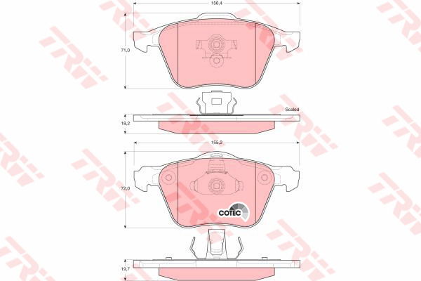 Kit de plaquettes de frein, frein à disque COTEC