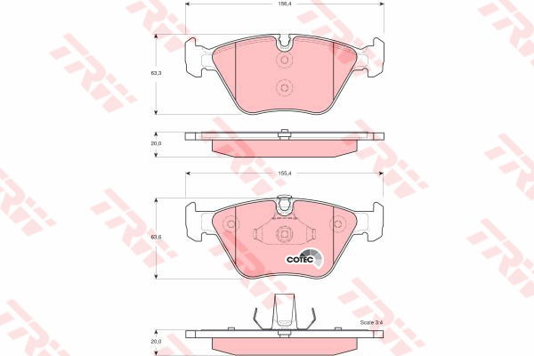 Kit de plaquettes de frein, frein à disque COTEC