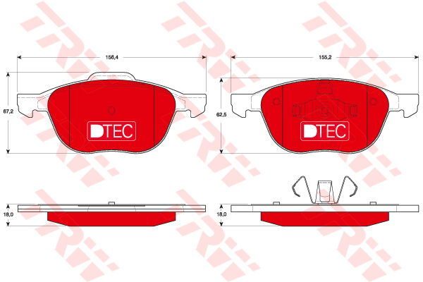 Kit de plaquettes de frein, frein à disque DTEC COTEC