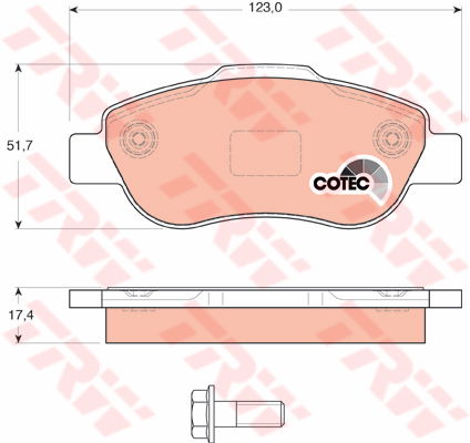 Kit de plaquettes de frein, frein à disque COTEC