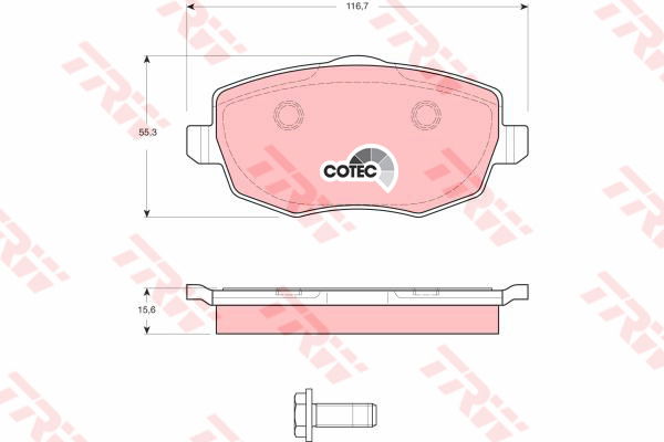 Kit de plaquettes de frein, frein à disque COTEC