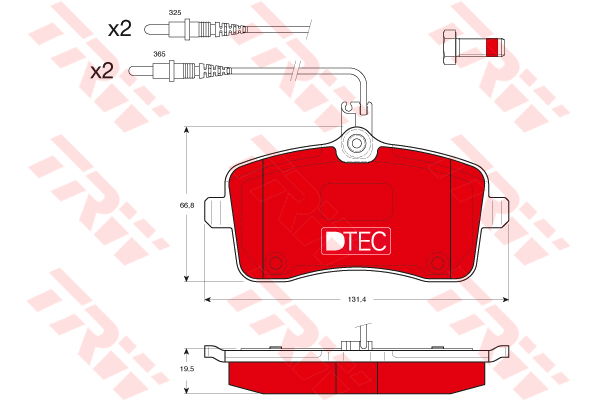 Kit de plaquettes de frein, frein à disque DTEC COTEC