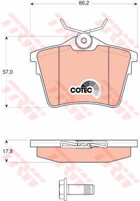 Kit de plaquettes de frein, frein à disque COTEC