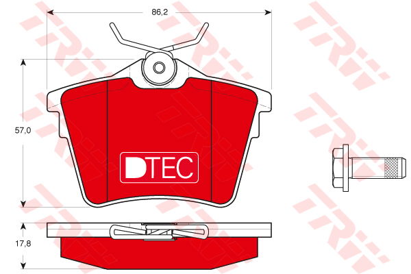 Kit de plaquettes de frein, frein à disque DTEC COTEC