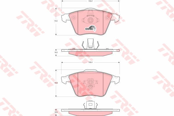 Kit de plaquettes de frein, frein à disque COTEC