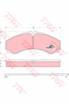 Kit de plaquettes de frein, frein à disque COTEC