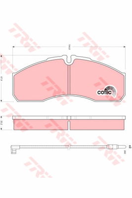 Kit de plaquettes de frein, frein à disque COTEC