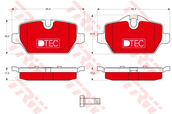 Kit de plaquettes de frein, frein à disque DTEC COTEC